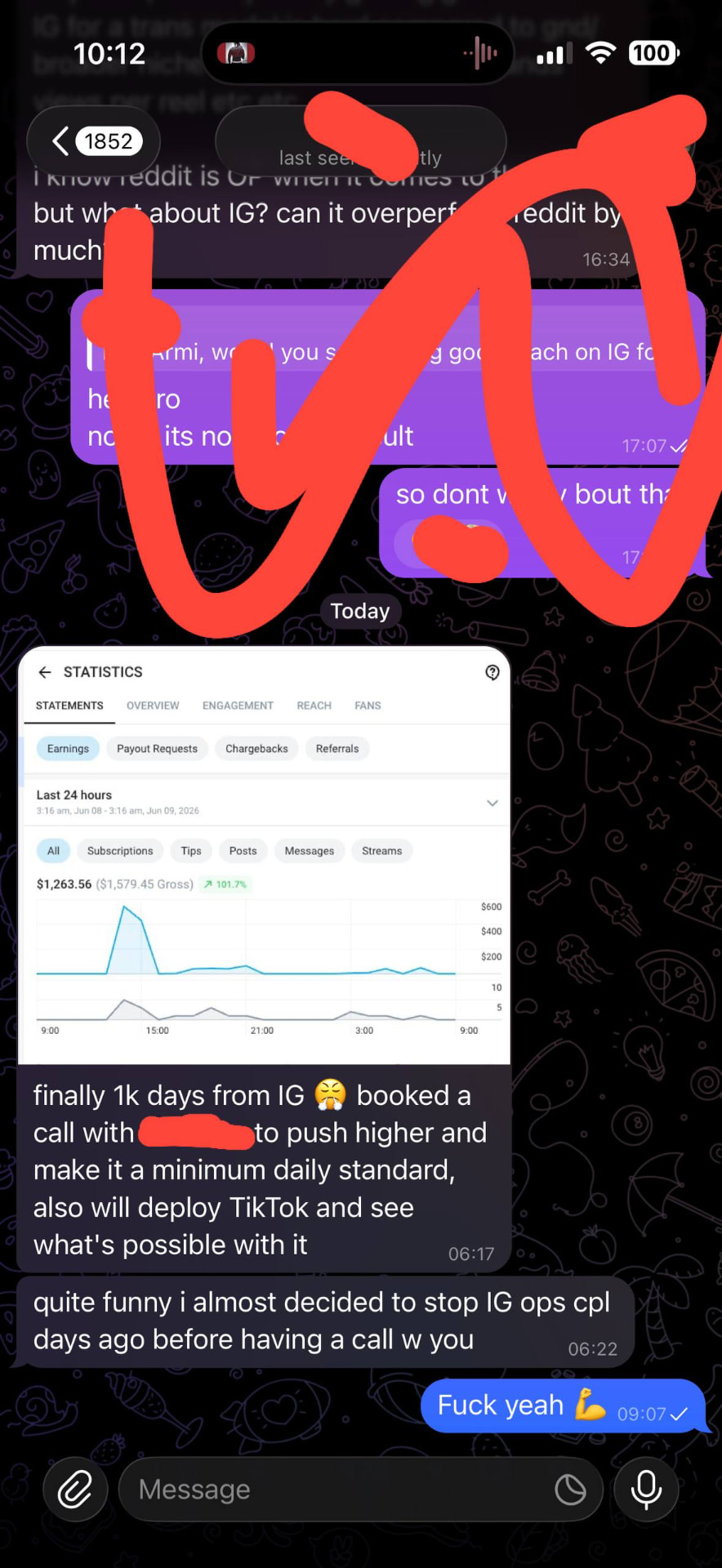 Operator hitting $1k days from Instagram traffic